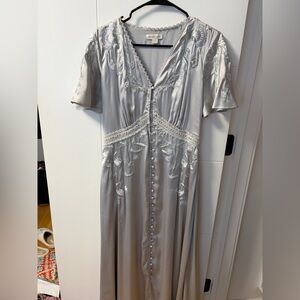 Monsoon Silver Floral Maxi Dress